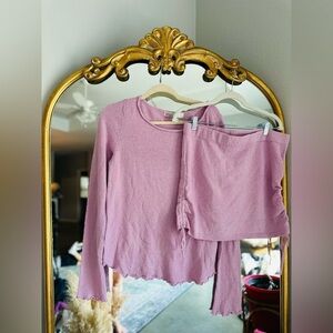 Free people Sabo knit purple skirt set large